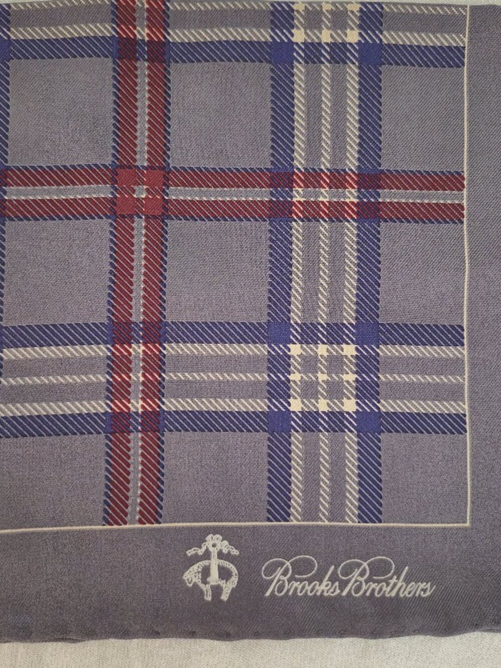 New Brooks Brothers Silk Pocket Square Tan Plaid Italy